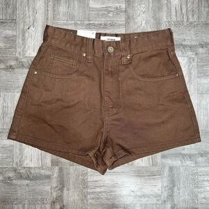 NEW Cotton On Brown Denim Mom Shorts Size 4